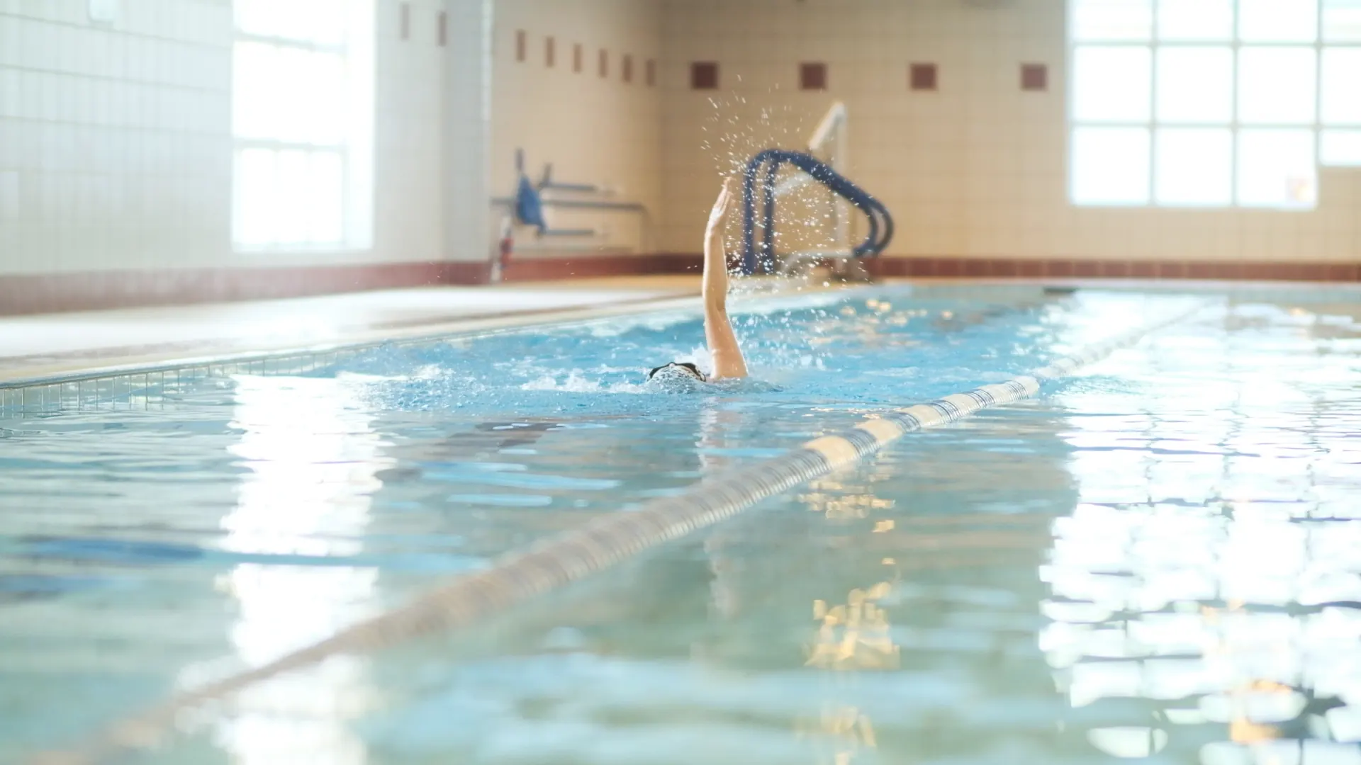 Swimmer in the CGI ionized pool